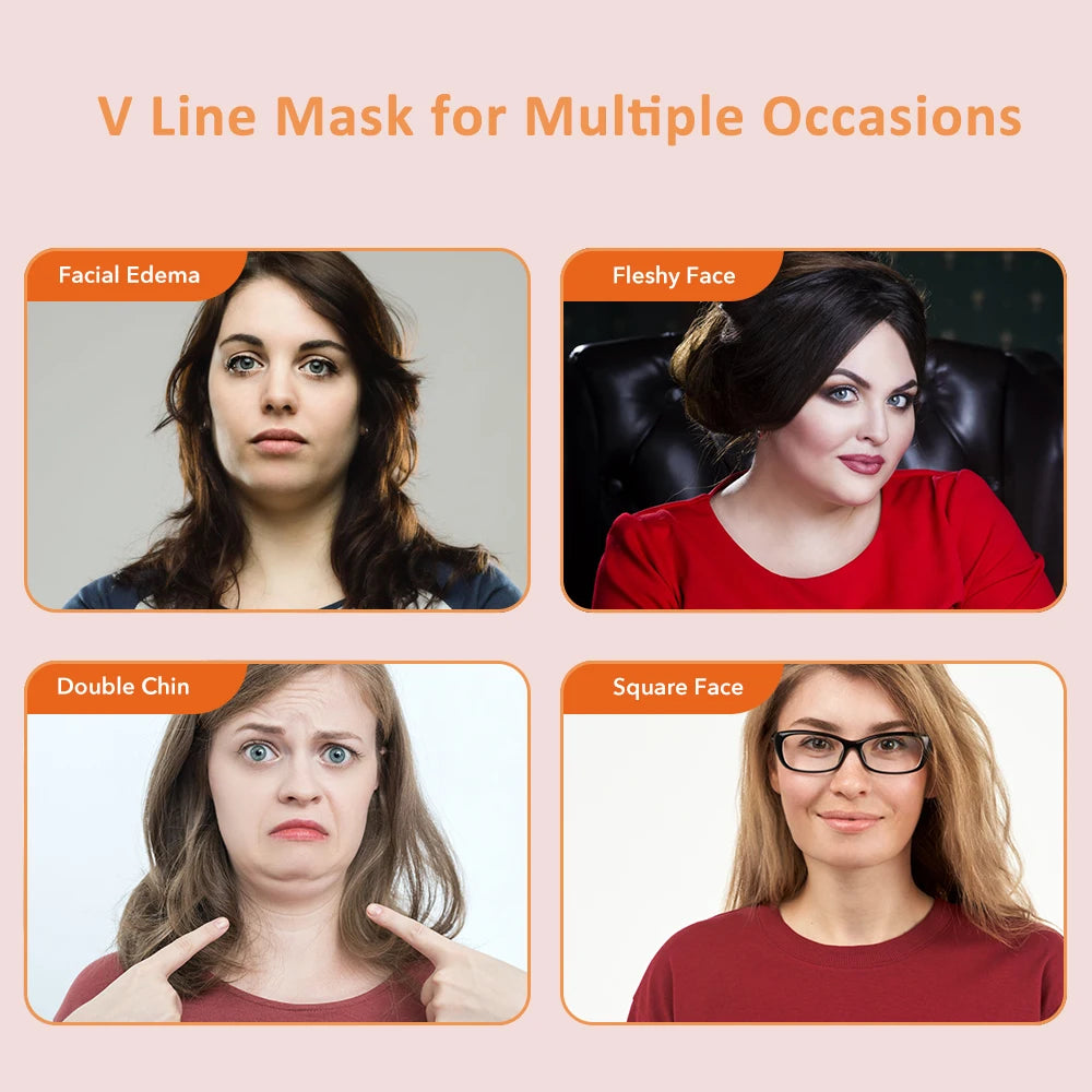 4D V shape Lifting Face Mask Ear Hanging Chin Cheek Lift Facial Slimming Hydrogel Thin Face-Lifting Slimmer Mask Black Packaging