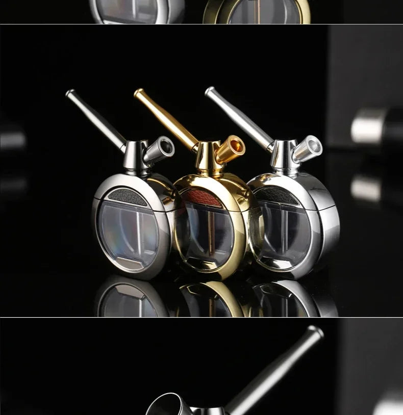 CRUSHER Dry Herb Grass Tobacco Pipes Kit Zinc Alloy Hookah Set Men and Women Use Double Filter Water Smoking Pipe Accessories
