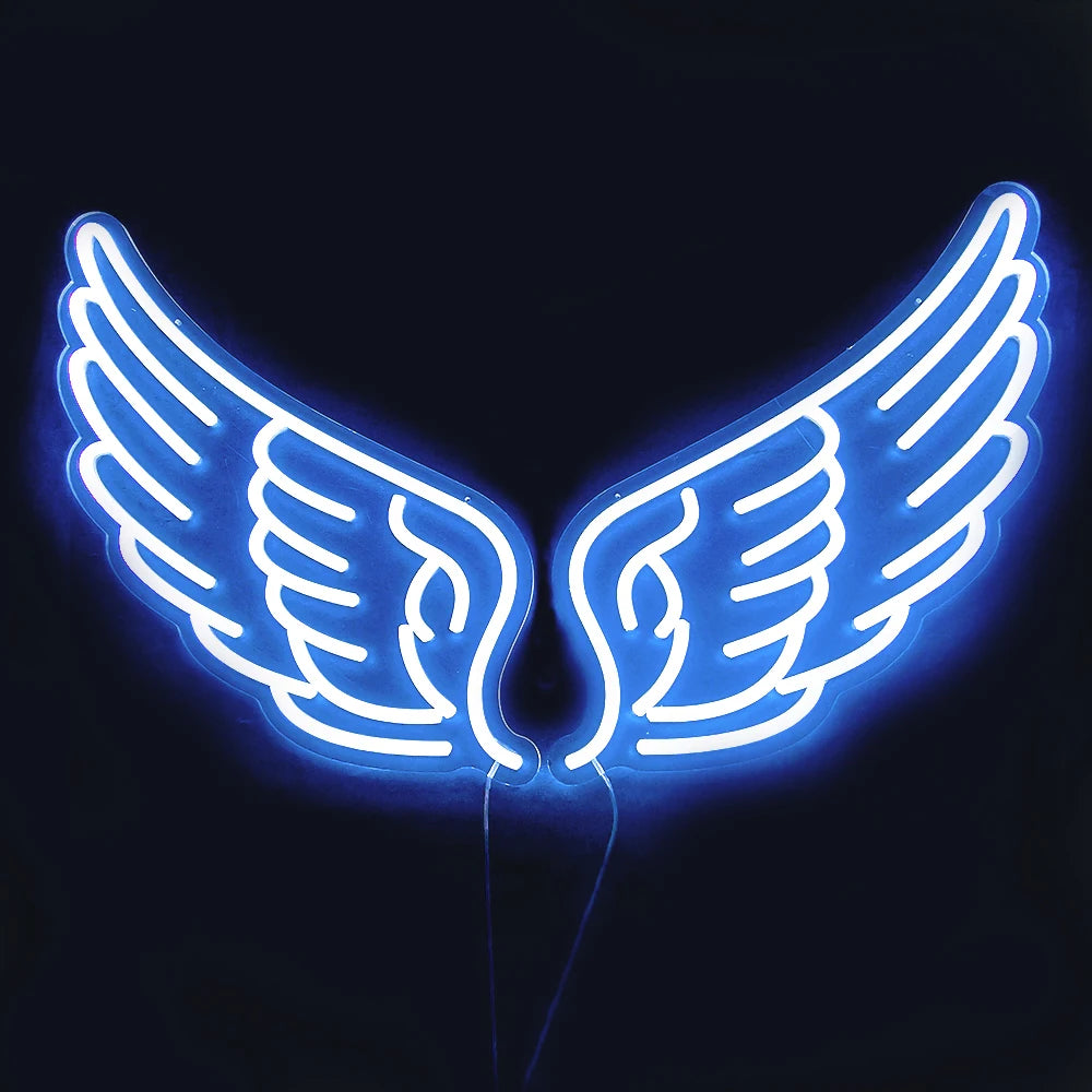 DECO Angel Wing Pink Led Neon Signs(22x14 inch) Led Signs Wall Decor for Girl Bedroom Kids Room Wedding Decor