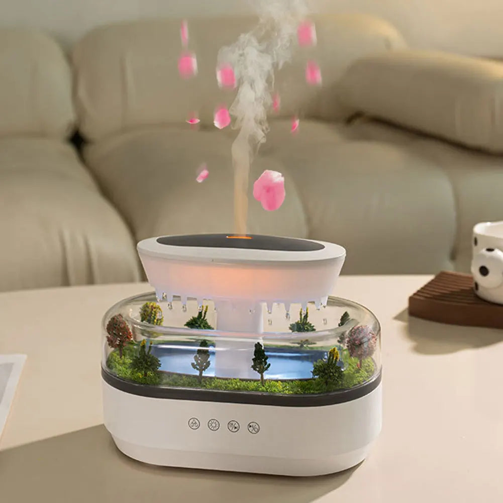 RainCloud Ultrasonic Aroma Humidifier Colorful Light Water Drip Micro Landscape Essential Oil Diffuser Home Cool Mist Humidifier