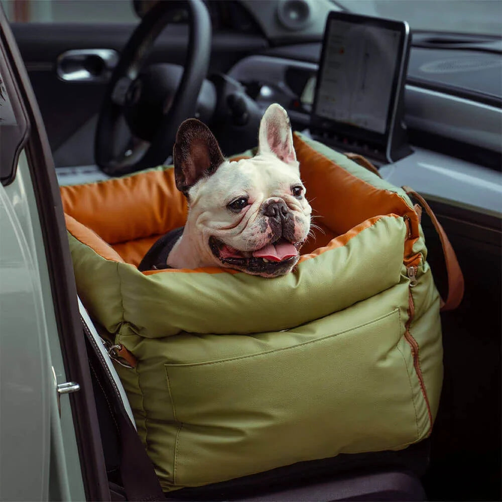 Winter Pet Outing Lathe Luxury Faux Leather Dog Car Seat/Cat Car Bed/Booster Bed Pet Booster Car Seat Comfortable Cat Travel Bed