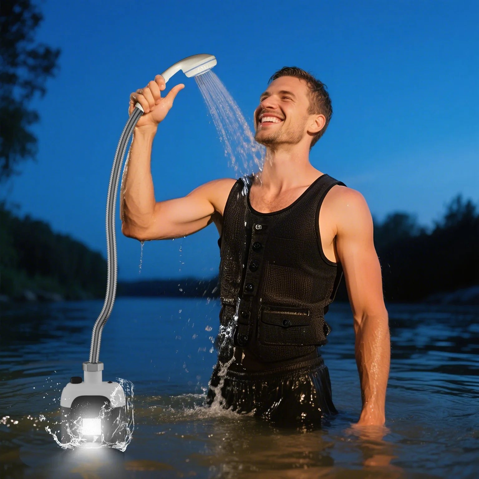 Portable Camping Shower Outdoor USB Rechargeable Electric Shower Pump for Camping Car Washing Gardening Pet Cleaning