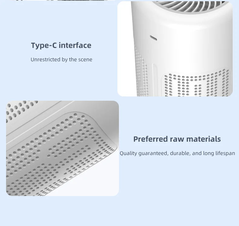 Mini Desktop Air Purifier HEPA Filter With Negative Ion Technology Eliminates Formaldehyde Odors Smoke And Dust Particles
