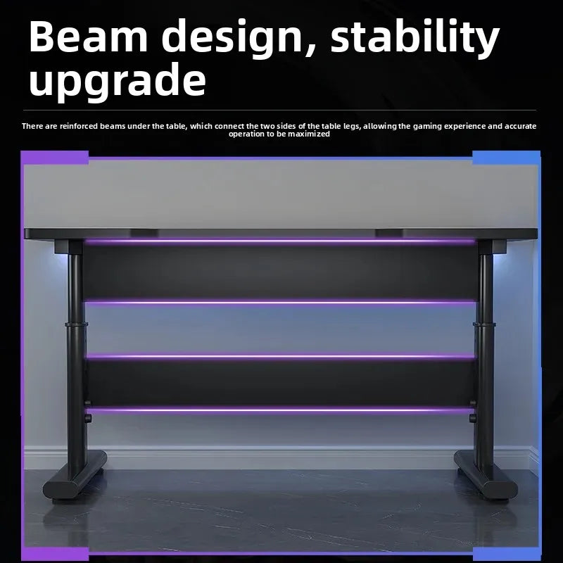 Height Adjustable Gaming Desk Electric Standing Computer Table Carbon Fiber Wide Desktop for Home Office E-sports Setup