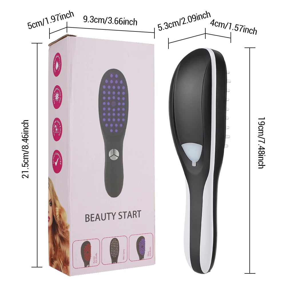 Electric Spray Massage Comb Hair Growth Vibration Head Massager Brush LED Anti Hair Loss Scalp Liquid Medicine Atomizing Comb