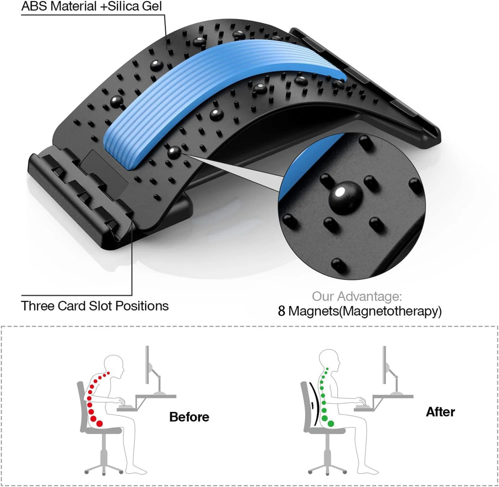 Back Stretcher for Back Pain Relief Multi-Level Back Cracker Board, Lower and Upper Back Support for Herniated Disc Fitness Yoga