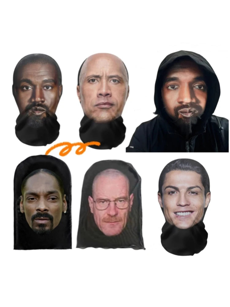Full Face Visual Mesh Mask Party Horror Hood Simulation Kanye Mask Party Supplies Accs Cosplay Props Sunscreen Prevention