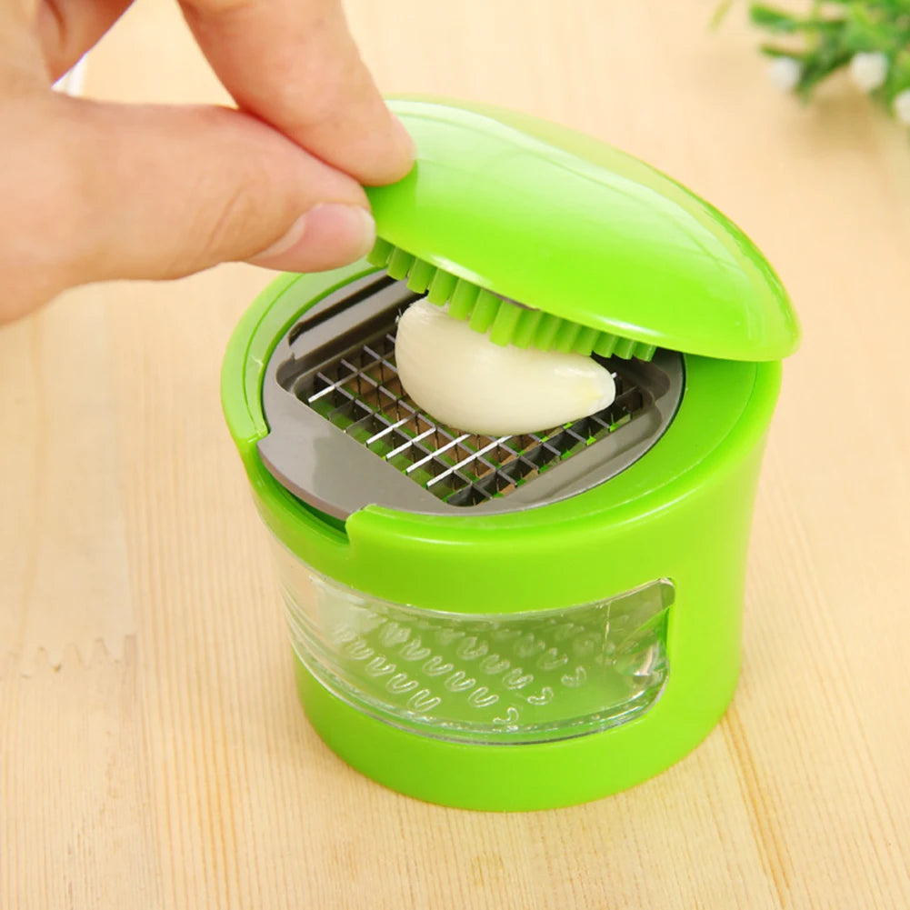 Creative Garlic Press Presser ABS Stainless Steel Garlic Mud Masher Labor-saving Non-slip Cover for Home Kitchen Vegetable Tools