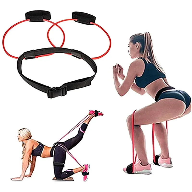 Muscle Strength Training Resistance Band Legs Waist Belt Pedal Exercise Body Building Workout Elastic Bands Fitness Equipment