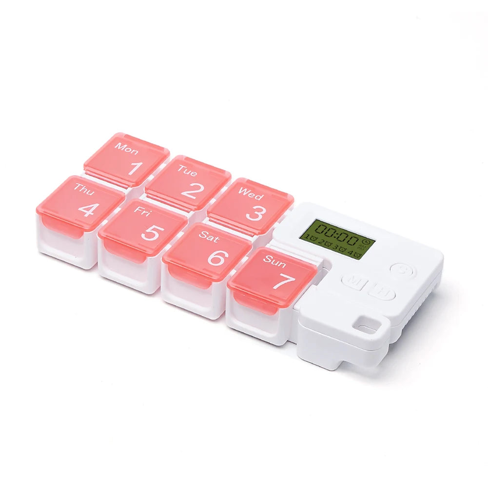 Smart 7-Day Pill Organizer Storage Case Box Weekly Pills Drug Electronic Timing Reminder Medicine Container Alarm Box