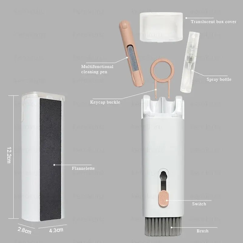 7-in-1 Keyboard Cleaner Earphones Cleaning Pen Keycap Puller Set Multifunctional Cleaning Kit For AirPods iPhone iMac MacBook