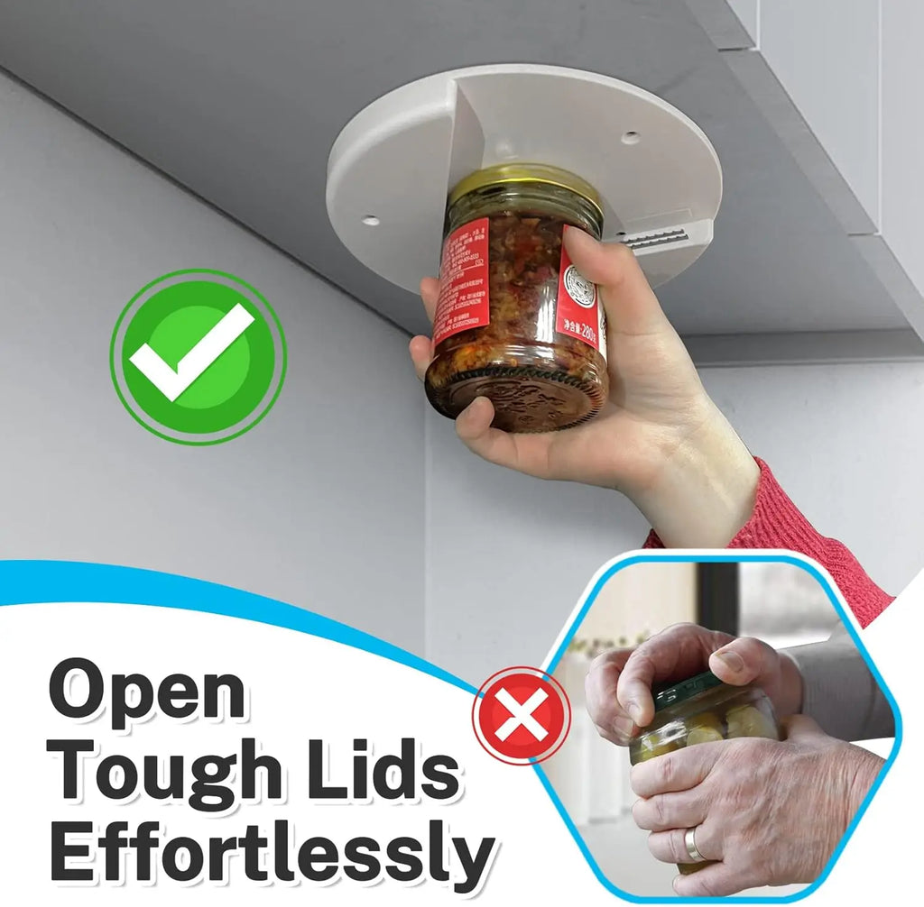 Under Cabinet Jar Opener for Weak Hands, for Seniors w/ Arthritis，Opener-Can Openers for Seniors w/ Arthritis Kitchen