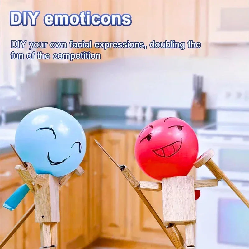 Balloon Bamboo Man Battle Thickened Version Bamboo Man Fencing Puppets Battle Game for 2 Players Whack A Balloon Party Home