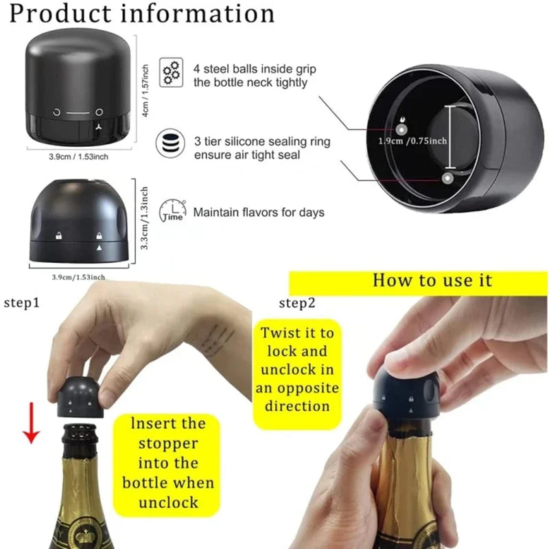Wine Stopper 1/2 Piece Reusable Bar Accessories Silicone Sealing Champagne Cork Keep Wine Freshness Bottle Cap Barware Home
