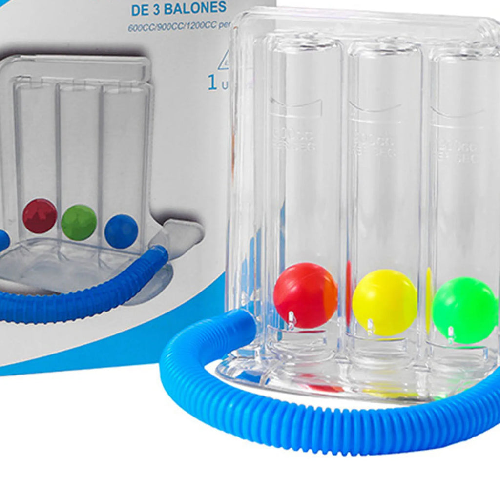3/4 Balls Breathing Trainer Lung Function Improvement Trainer Respiratory Spirometry Breath Exerciser Measurement Tools