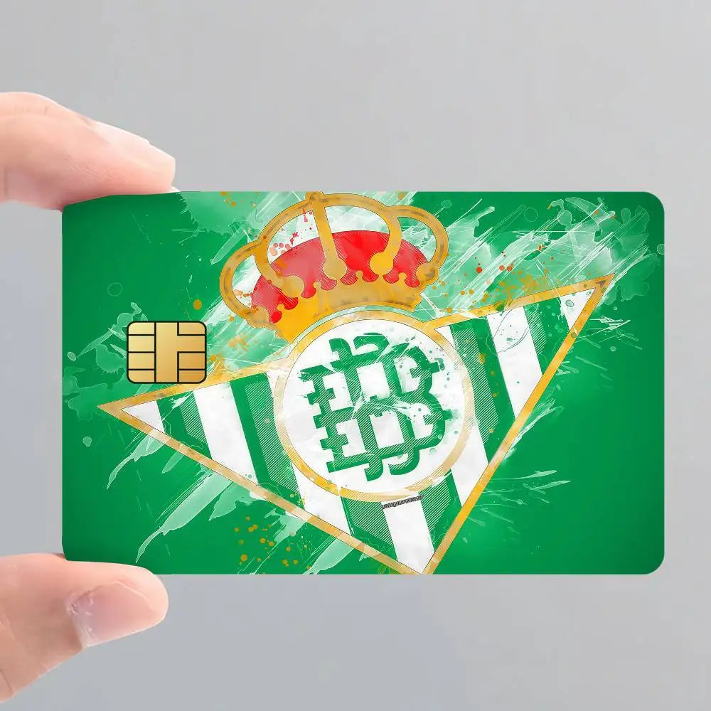 Football R-Real B-Betis Bank Credit Cards Bus Pass Stickers Cool Decoration Waterproof 4PCS Card