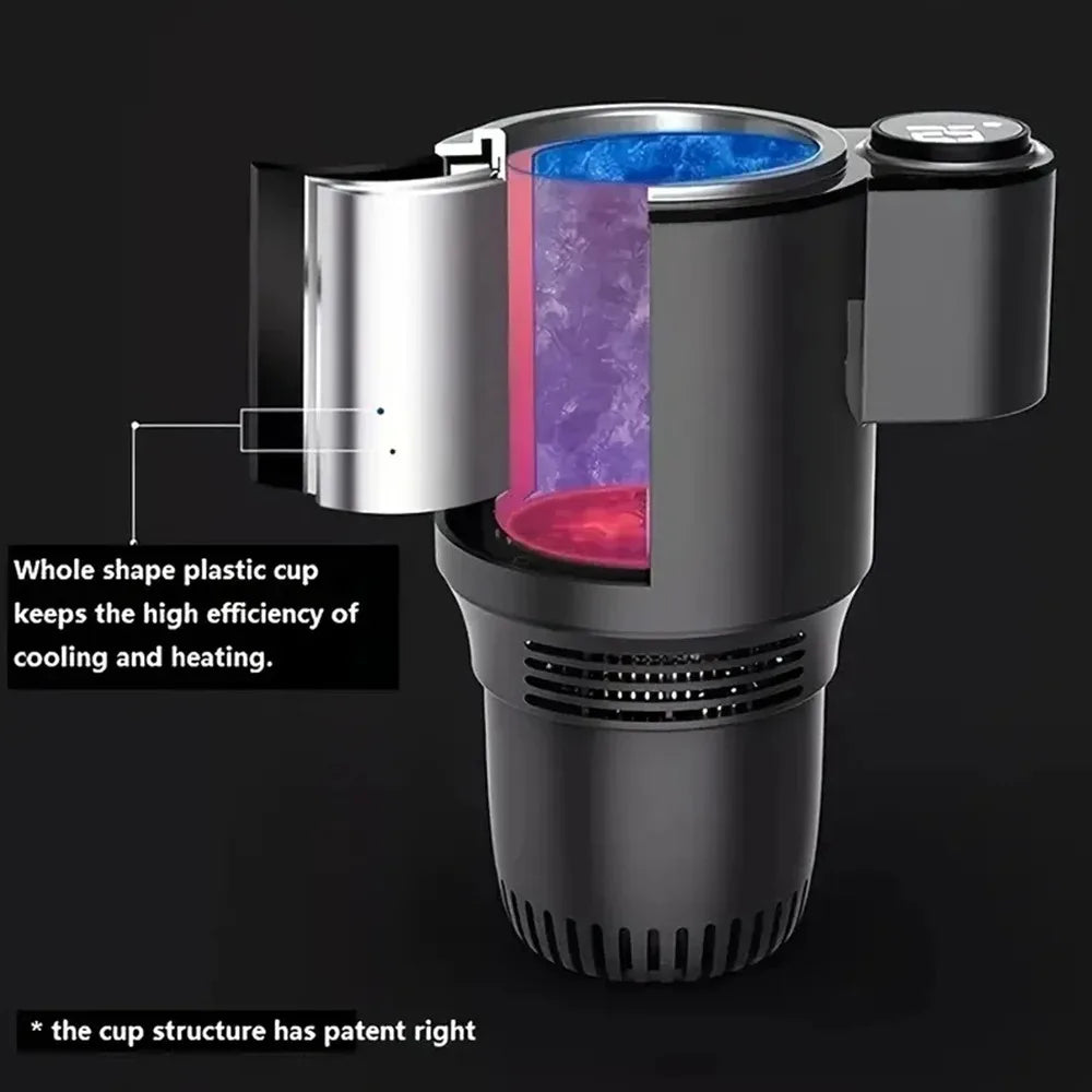 2 In 1 Car Cup Mug Holder DC 12V Warmer Smart Car Cup Car Heating Cooling Cup Touch Screen Office Cup Mug Holder for Home Travel