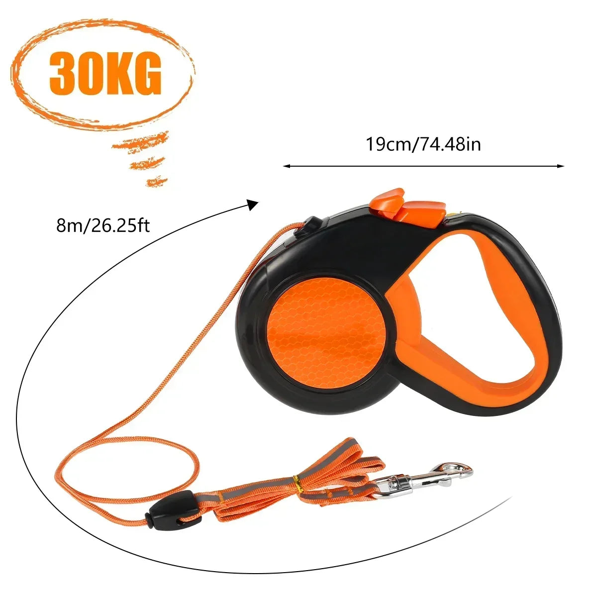 5m LED Flashlight Dog Leash Automatic Retractable Pet Luminous Straps Puppy Walking Night Outdoor Walking Non-Slip Handle