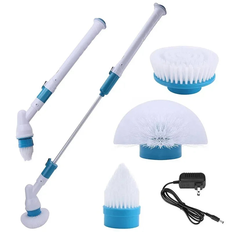 Electric Cleaning Brush 1PC Long Handle Rotating Cordless Rechargeable Household Bathroom Kitchen Floor Tile Washing Brush