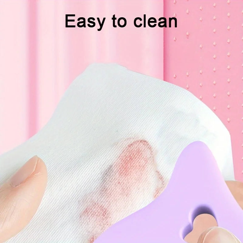 1pc Pink Silicone Makeup Stencil Tool  Multi-Functional Eyeliner Lipstick Guide  Heart-Shaped Winged Eyeliner Template  Eas