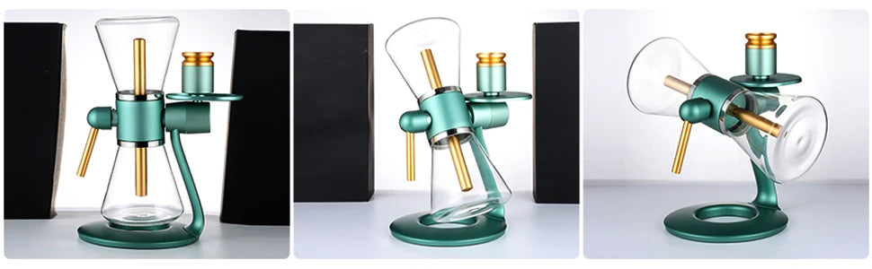 Gravity Hookah 360° Hookah Rotating Glass Metal Gravity Shisha SANDGLAS Portable Two-Way Gravity Infuser