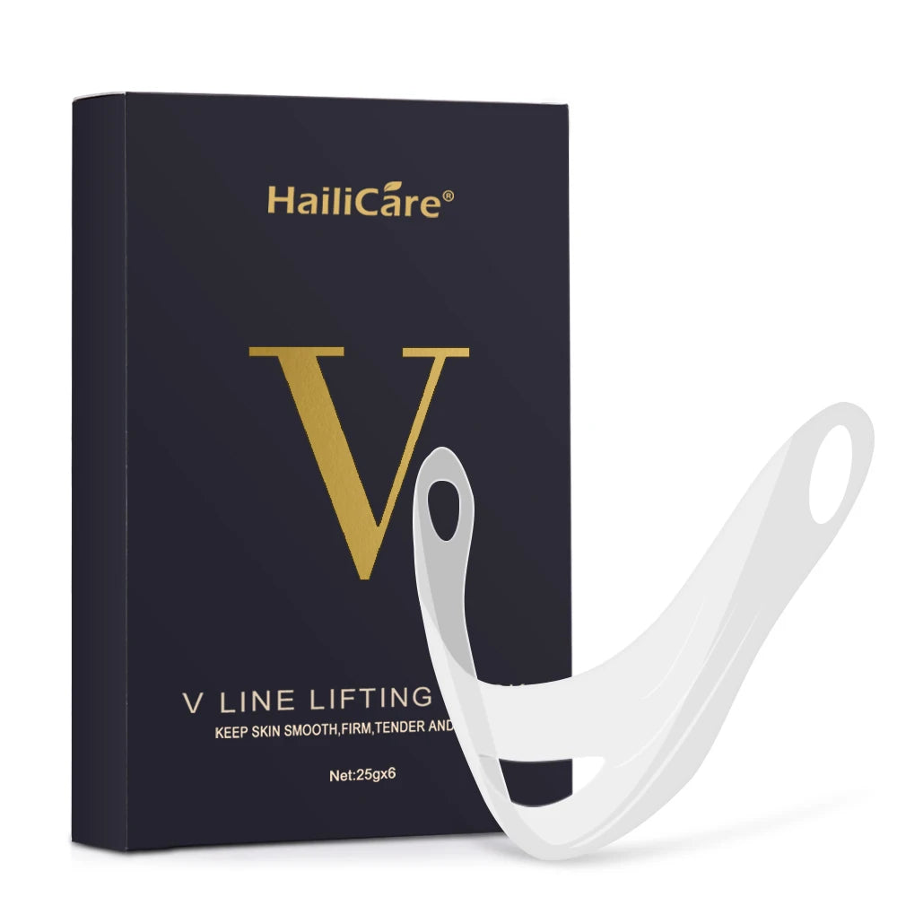 4D V shape Lifting Face Mask Ear Hanging Chin Cheek Lift Facial Slimming Hydrogel Thin Face-Lifting Slimmer Mask Black Packaging
