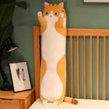 50/70cm Funny Joy Cute Soft Long Cat Plush Toys Pause Office Nap Pillow Bed Sleep Home Decor Doll for Kids Girl Gift