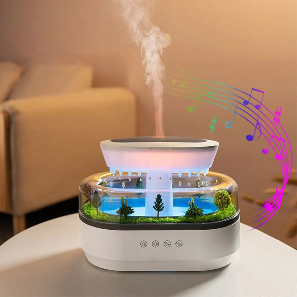 RainCloud Ultrasonic Aroma Humidifier Colorful Light Water Drip Micro Landscape Essential Oil Diffuser Home Cool Mist Humidifier