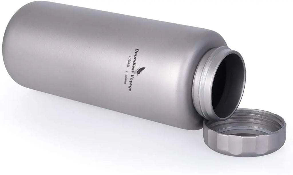 1050ml Titanium Water Bottle, Leak-Proof Wide Mouth for Outdoor Sports Hiking Camping