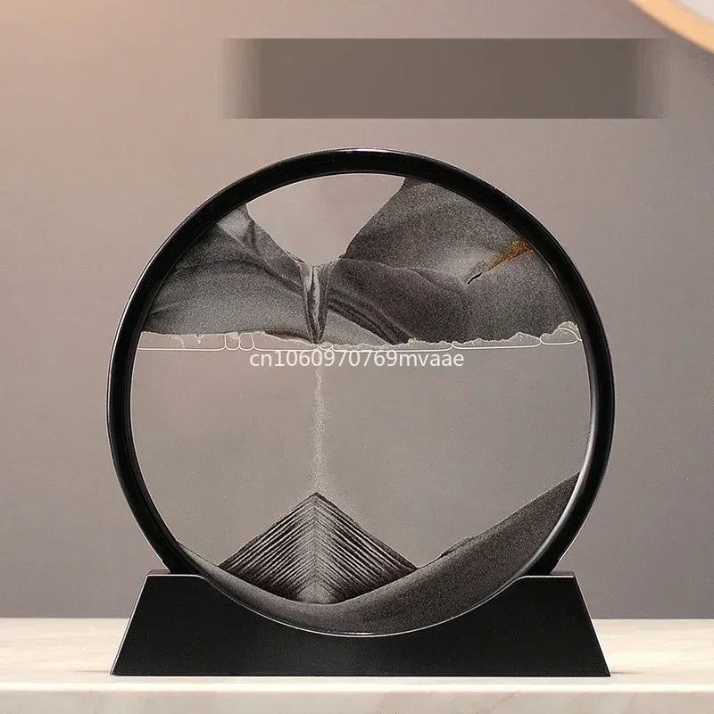 Sandscape Moving Sand Art Frame Quicksand 3D Dynamic Liquid Hourglass Kinetic Sand Painting Flowing Sand Office Home Decor Gifts