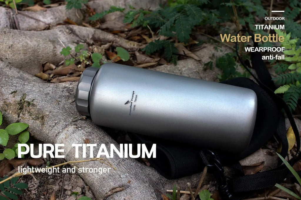 1050ml Titanium Water Bottle, Leak-Proof Wide Mouth for Outdoor Sports Hiking Camping