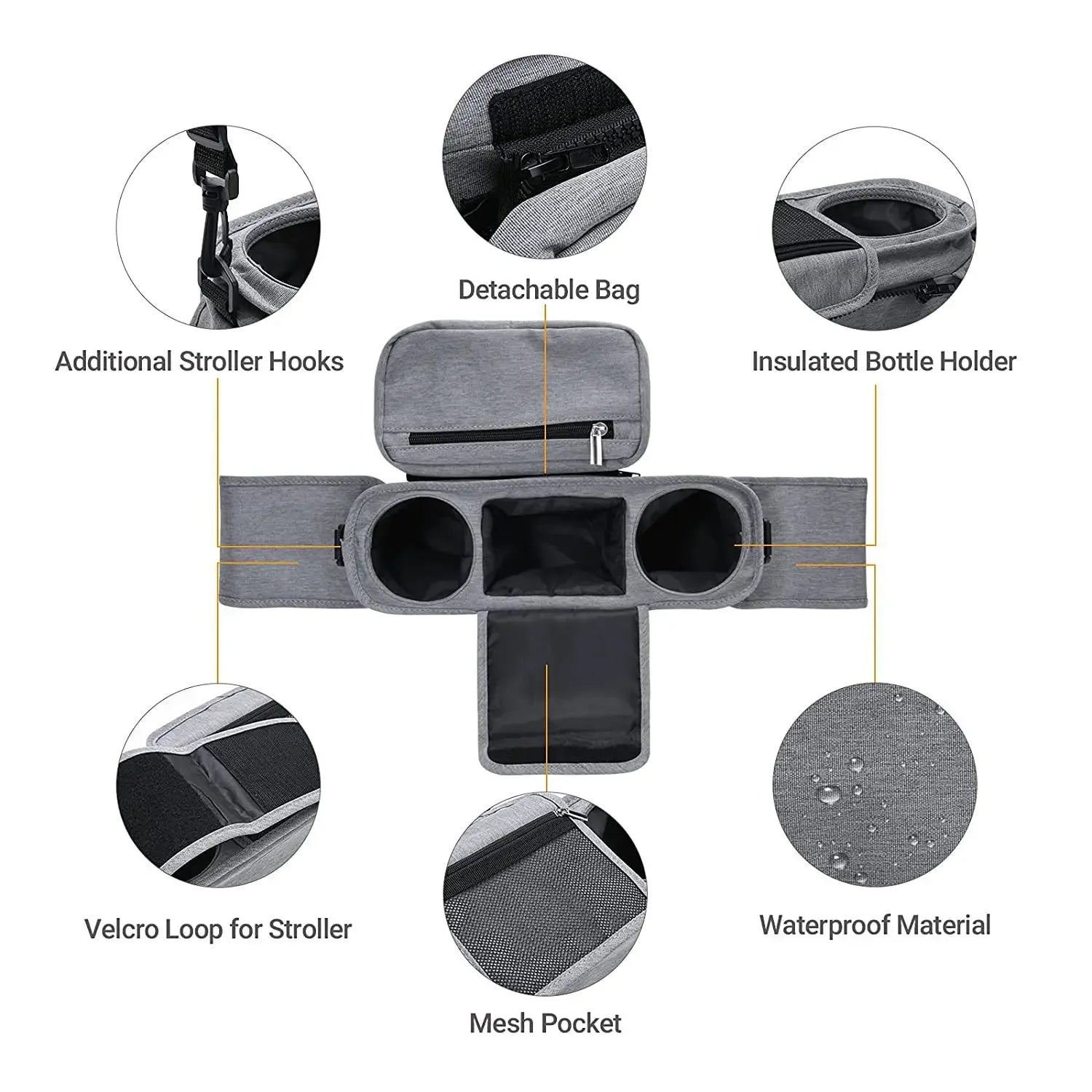 Baby Stroller Storage Large Capacity Travel Hanging Bag Mummy Bag Phone Bottle Holder Pram Diaper Bags Baby Stroller Accessories