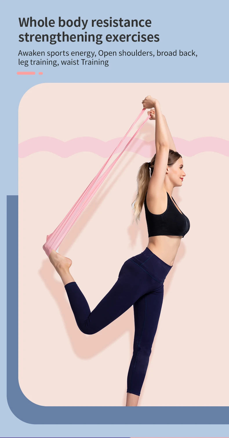 Yoga Pilates Elastic Resistance Band Fitness Training Band 150cm Fitness Elastic Rubber Gym Natural Rubber