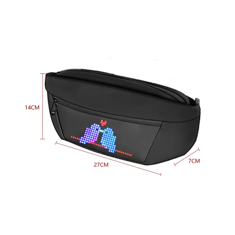 Led Waist Bag Smart  APP LED Pixel Backpack for Women Men DIY Multilingual Graffiti Dynamic Shoulder Bag Chest Bag Led Display