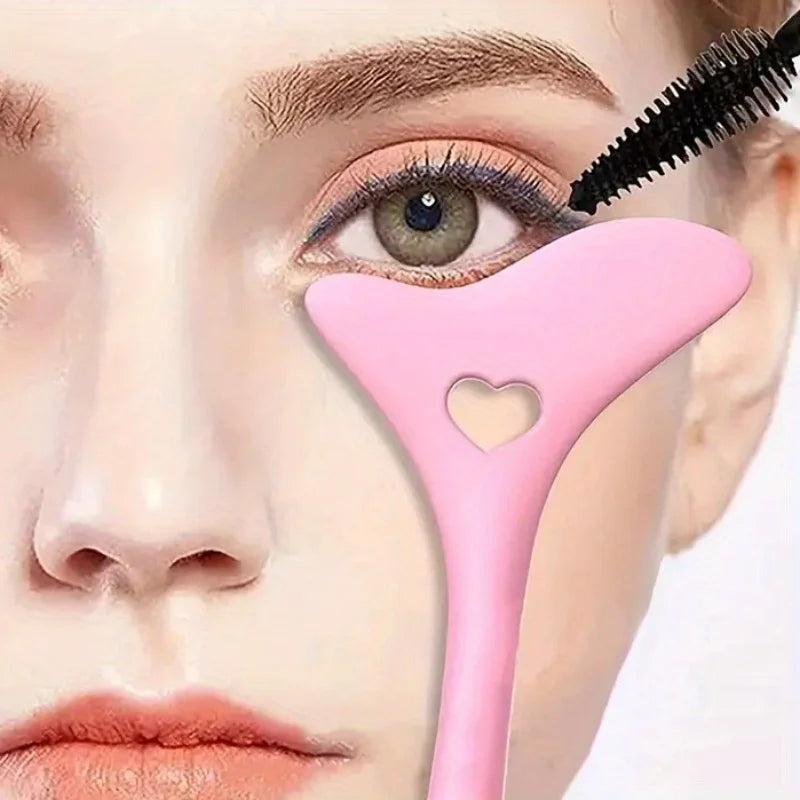 1pc Pink Silicone Makeup Stencil Tool  Multi-Functional Eyeliner Lipstick Guide  Heart-Shaped Winged Eyeliner Template  Eas