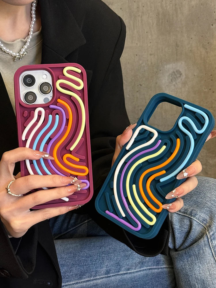 Funny Sensory Activity Board Silicone Decompression Phone Case For iPhone 16 15 14 13 12 11 17 Pro Max Soft Back Cover
