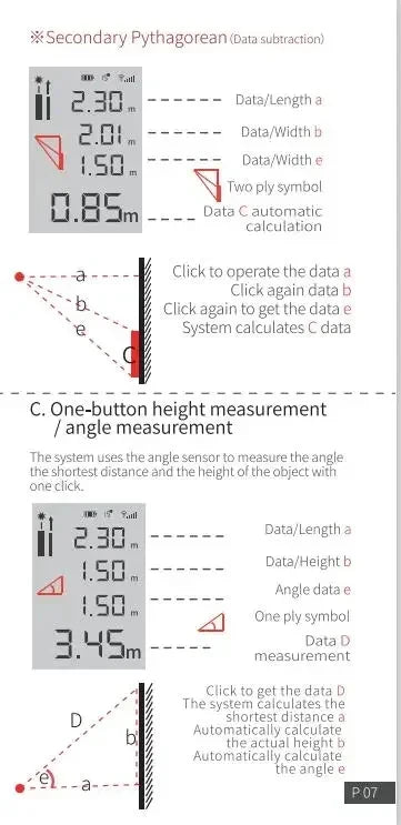 Original AtuMan DUKA Laser Range finder 25/40m LS-P/LS-1 Portable USB Charger High Precision Measurement Laser Range Finder