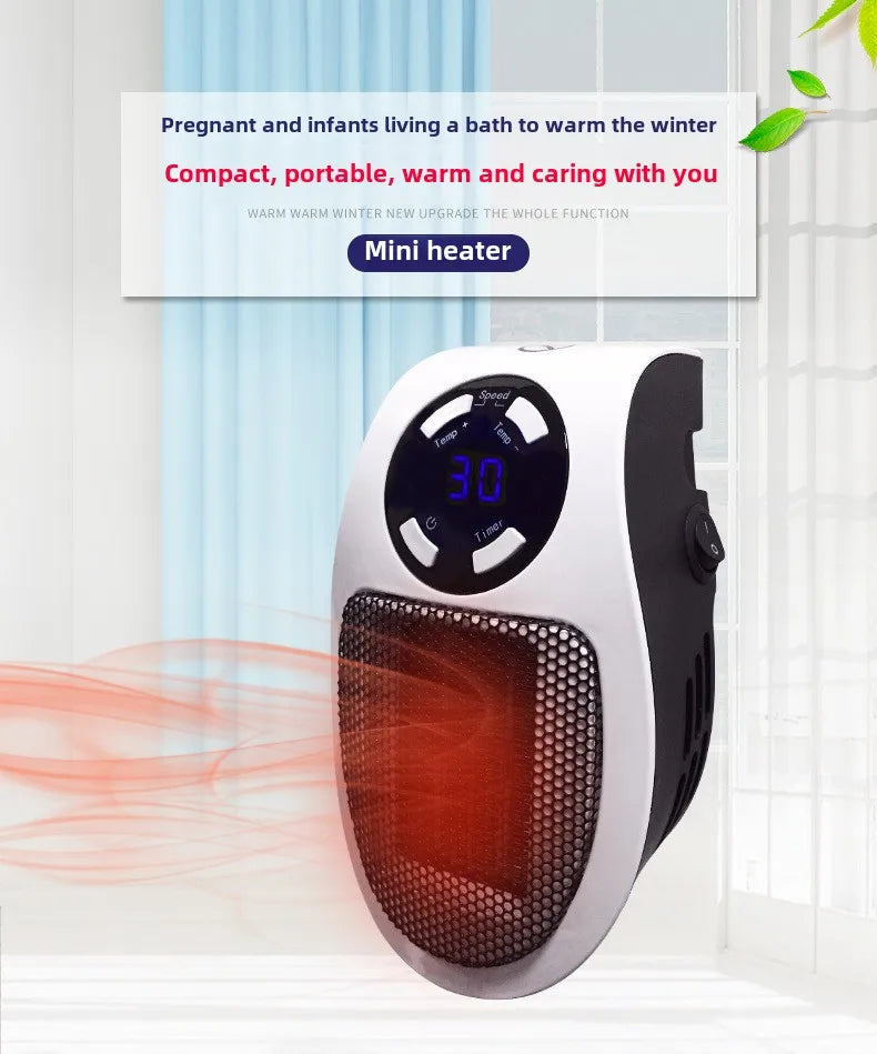 Eco Plug in Electric Heater Wall Outlet Space Heater with Energy Efficient Low Noise Room Heater Portable Heaters for Indoor Use