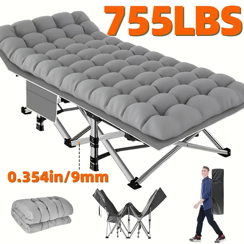 8-Leg Folding Bed With Mattress(Mattress-free Option Available)|Portable Adult Sleeping Cot With Carry
