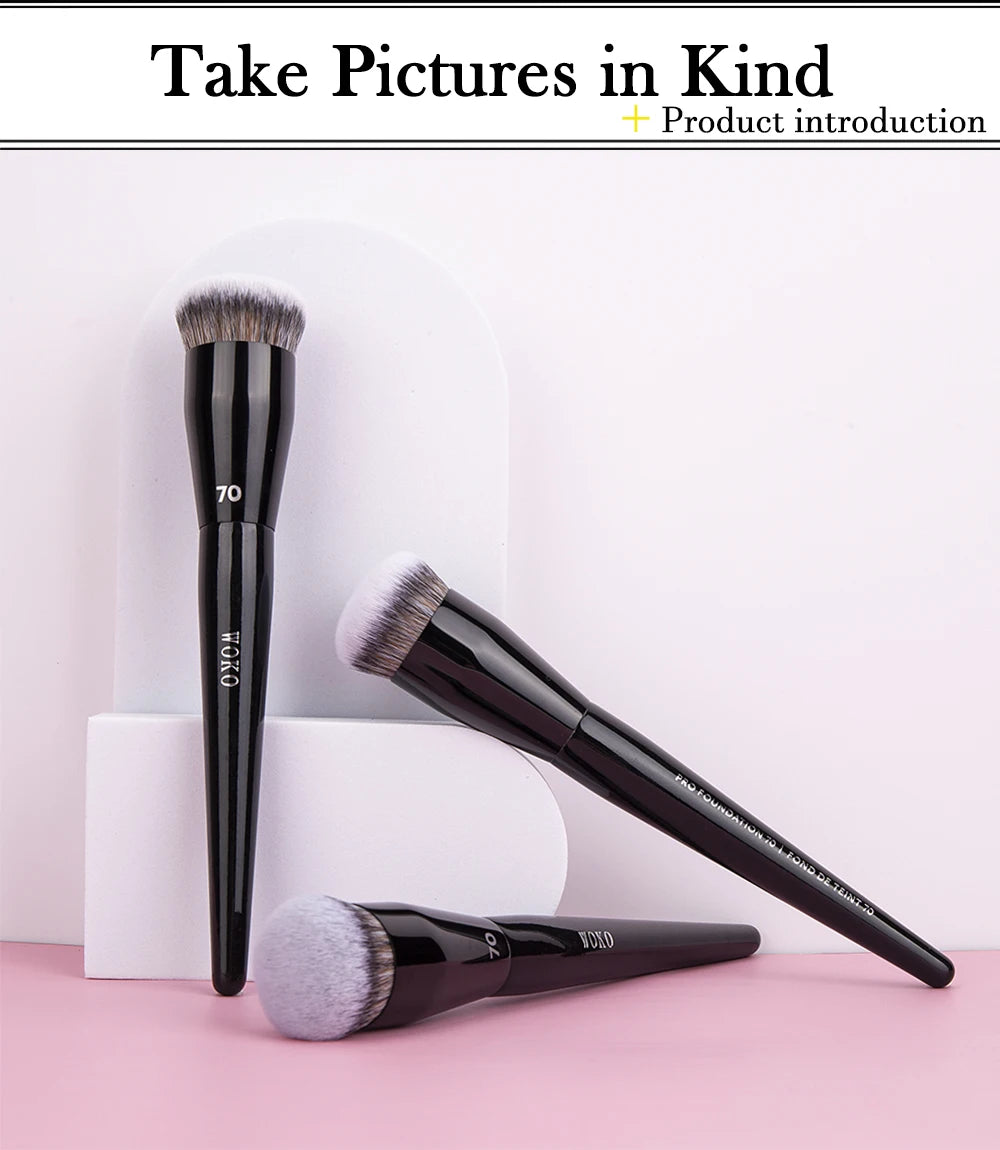70 Pro Big Foundation Brush Cream Foundation Makeup Brush Chubby Professional Synthetic Hair Face Contour Foundation Makeup Tool