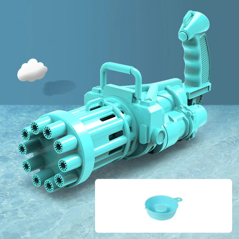 10 Hole Electric Gatling Bubble Machine Automatic Blower Soap Water Maker Gun for Children Summer Beach Outdoor Kids Toys
