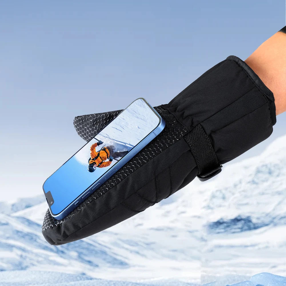 Ski Mittens Waterproof Winter Thermal Touch Screen Gloves Windproof Cycling/Snowboard Gloves Cold Weather Gloves for Outdoor