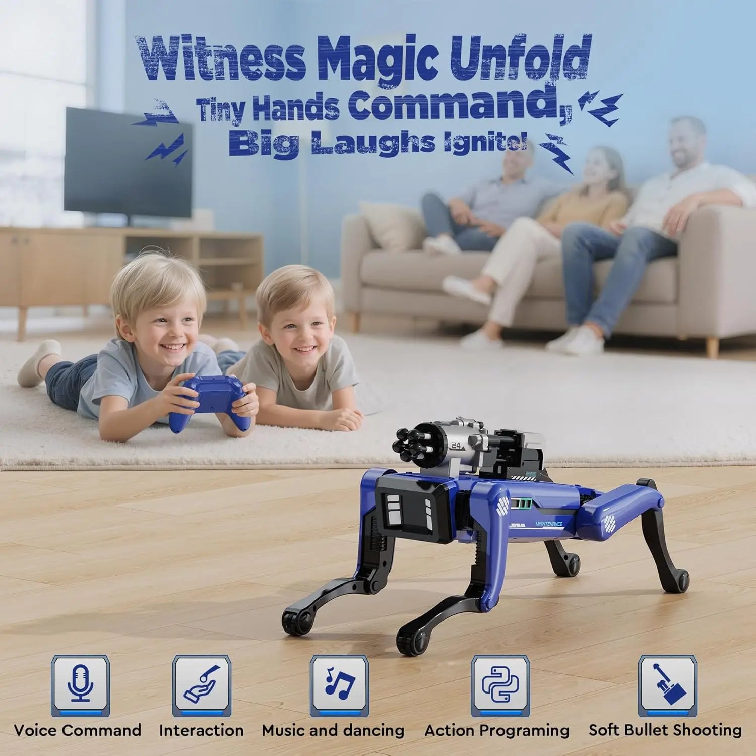 Intelligent AI RC Robot Dog Voice Dialogue APP Remote Control Programming Singing Dancing Machine Dog Kids Toys