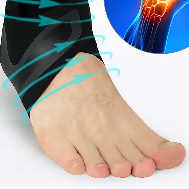 1 PC Sport Ankle Stabilizer Brace Compression Ankle Support Tendon Pain Relief Strap Foot Sprain Injury Wraps Running Basketball