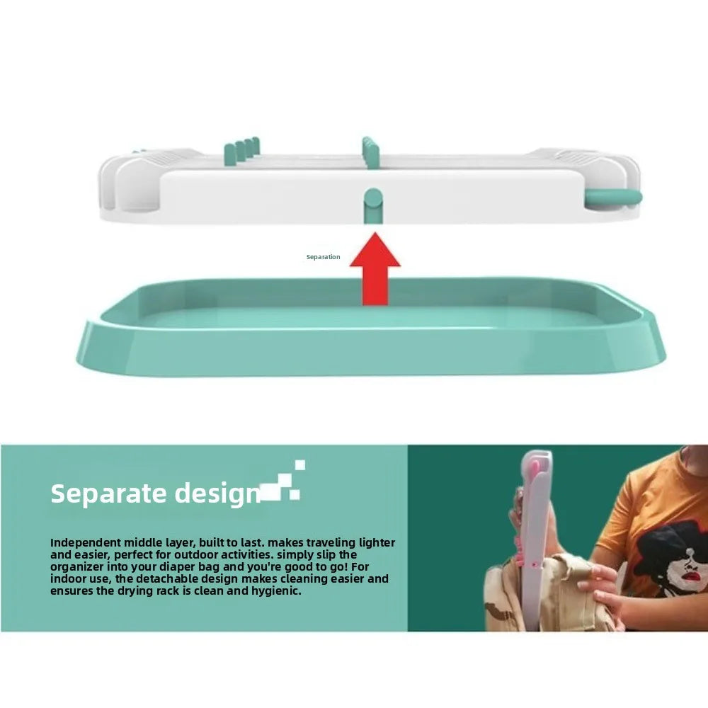 Foldable Baby Bottle Drying Rack Sturdy Plastic Bottle Cleaning Dryer Detachable Portable Bottle Holder Nursery Essentials