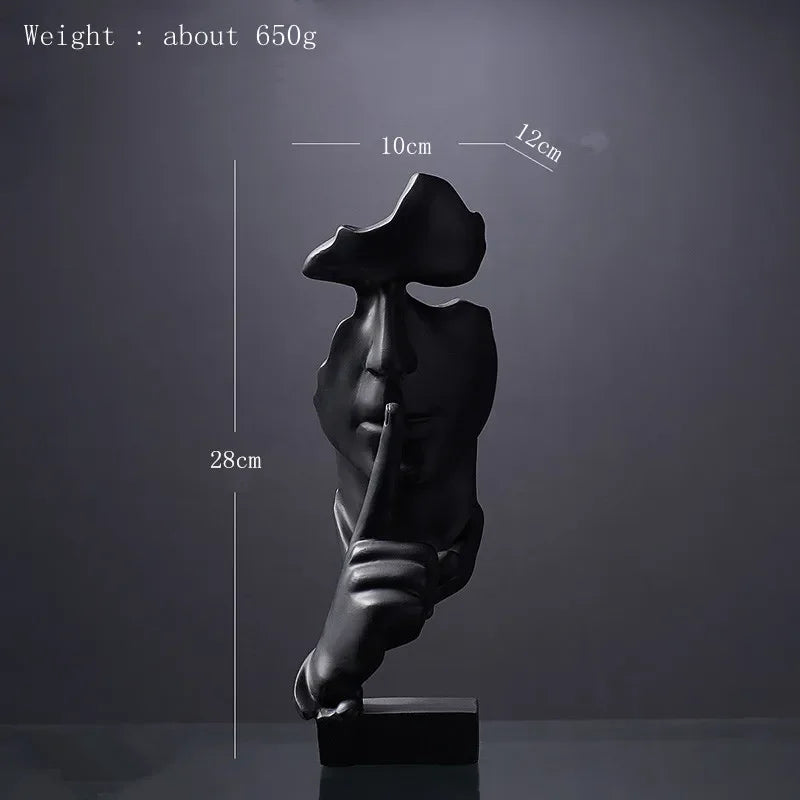 Accessories for home decoration silence is Gold statue for decoration statue of human face sculpture abstract African decoration