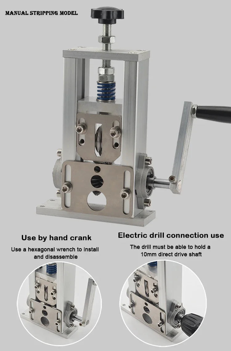Manual Wire Stripping Machine Automatic 3-21mm 1-30 square Copper Cable Scrap Recycle Alloy Steel Cable Peeling Stripper Blade