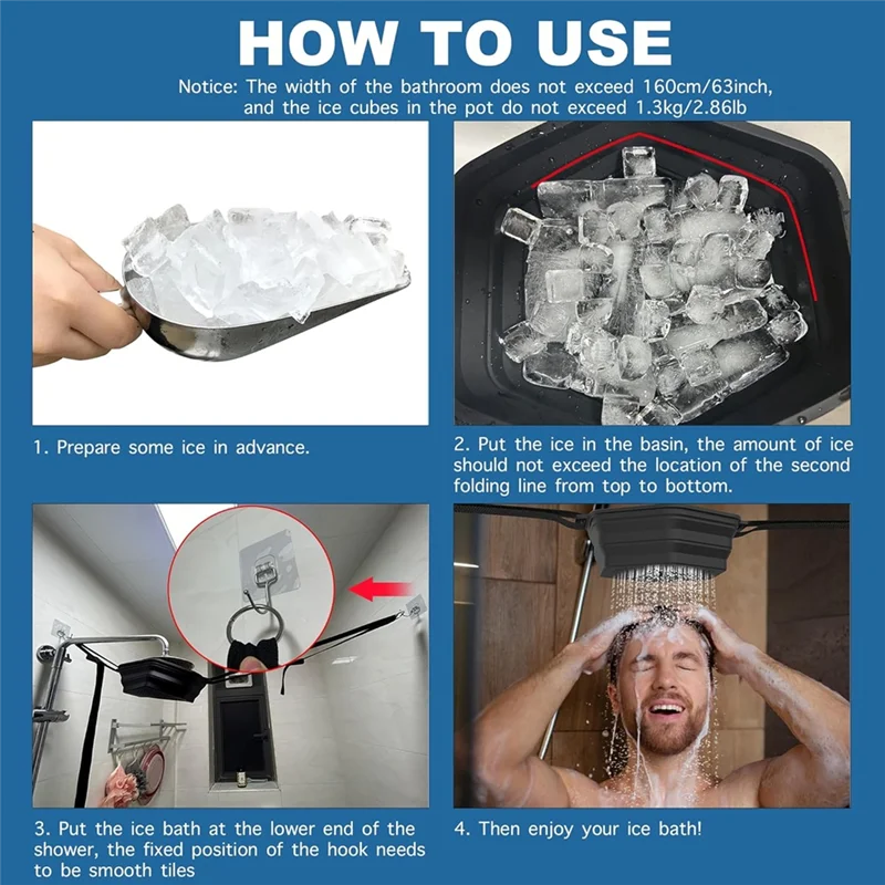 ABWZ-Cooling Bath Tool For Athletes Portable Cold Shower Foldable Kit For Muscle Recovery