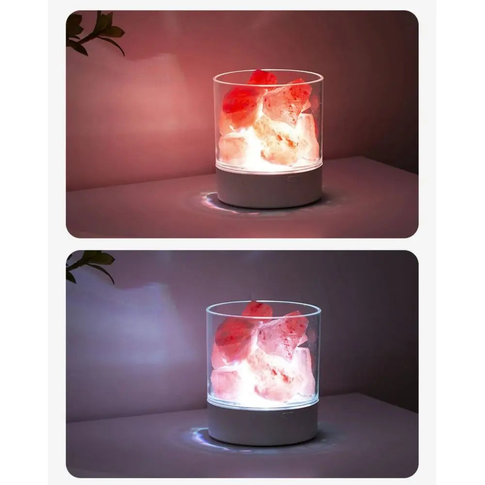 Natural Crystal Salt Lamp USB Powered Eye Protection Table Lava Lamp 7 Color Lights LED Table Light Home Decor
