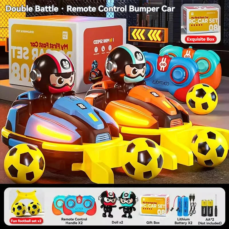 RC Bumper Car Football Battle Sports Game Toy 2.4G Remote Control Catapult Drift Doll Karting Toy with Music Light Toy Boy Gifts